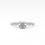 Round Dainty Pave Lab Grown Diamond Engagement Ring