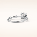 1.03 CT Round Shaped Dainty Pave Moissanite Engagement Ring