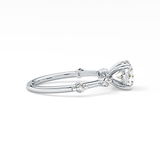 Round Dainty Pave Lab Grown Diamond Engagement Ring