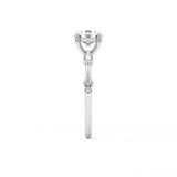 Round Dainty Pave Lab Grown Diamond Engagement Ring