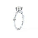 Round Dainty Pave Lab Grown Diamond Engagement Ring
