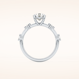 1.03 CT Round Shaped Dainty Pave Moissanite Engagement Ring