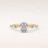 1 CT Oval Shaped Dainty Pave Moissanite Engagement Ring