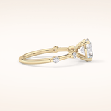 1 CT Oval Shaped Dainty Pave Moissanite Engagement Ring