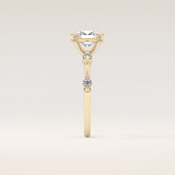 1 CT Oval Shaped Dainty Pave Moissanite Engagement Ring