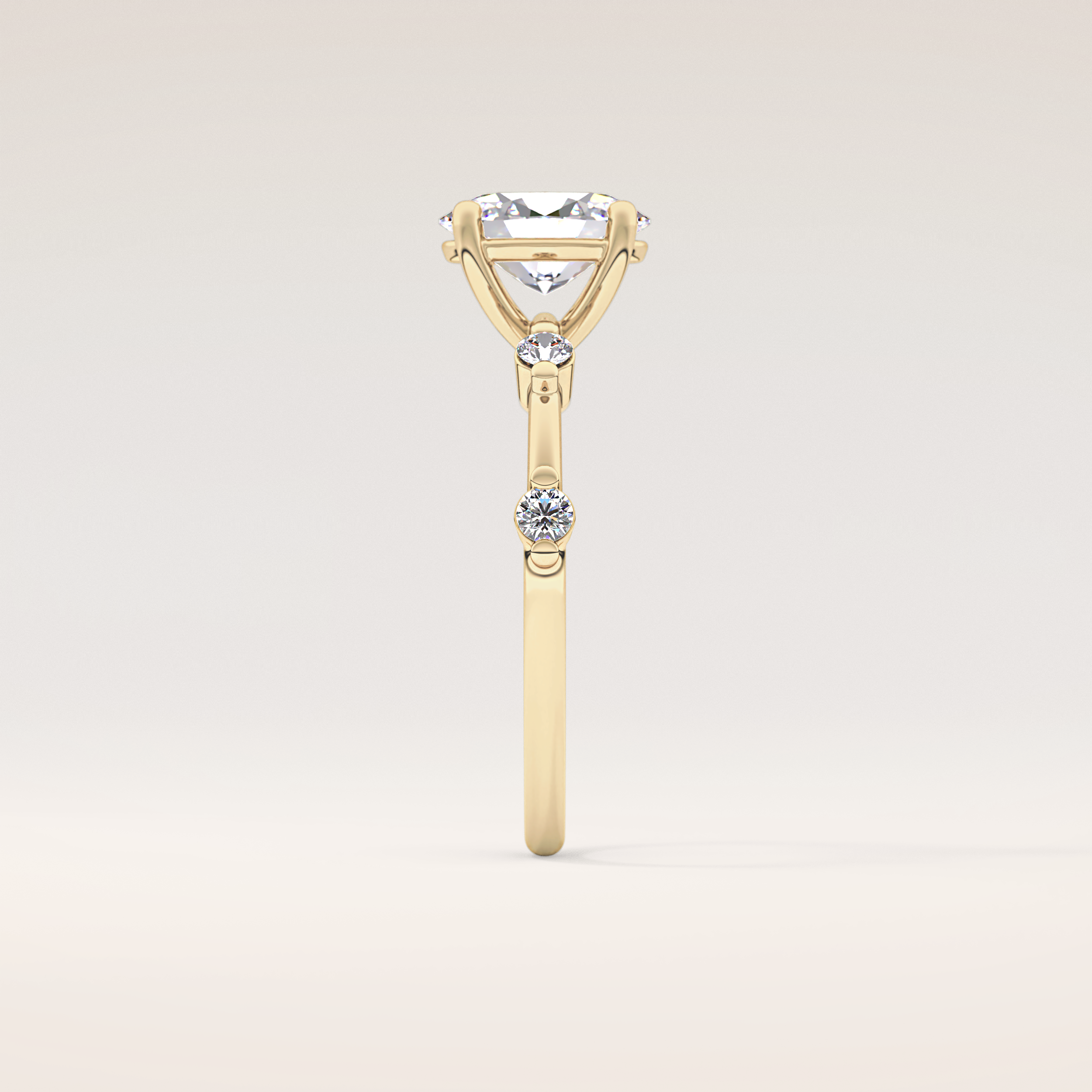 1 CT Oval Shaped Dainty Pave Moissanite Engagement Ring