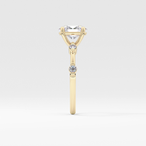Oval Dainty Pave Lab Grown Diamond Engagement Ring
