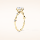 1 CT Oval Shaped Dainty Pave Moissanite Engagement Ring