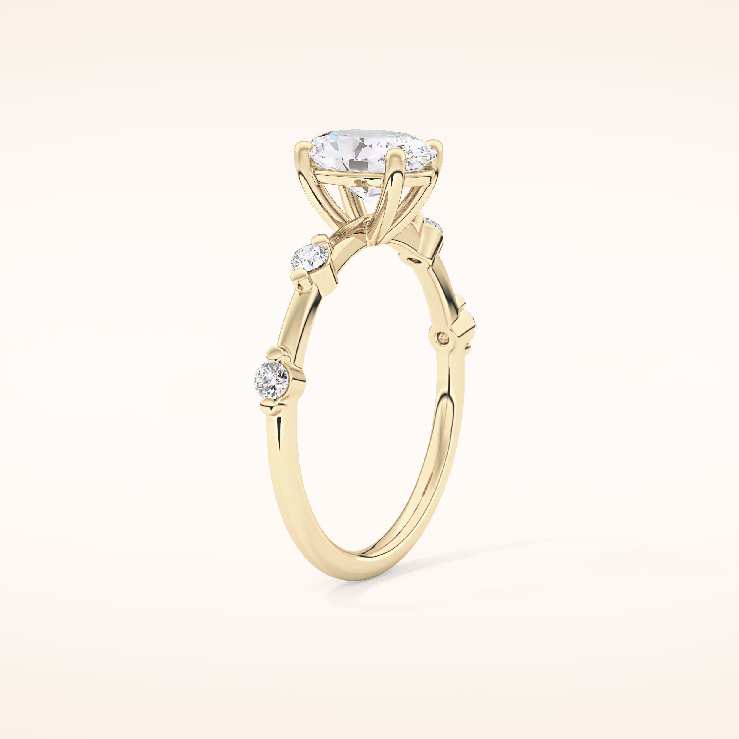 1 CT Oval Shaped Dainty Pave Moissanite Engagement Ring