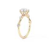 Oval Dainty Pave Lab Grown Diamond Engagement Ring