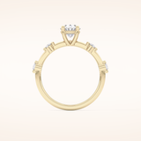 1 CT Oval Shaped Dainty Pave Moissanite Engagement Ring