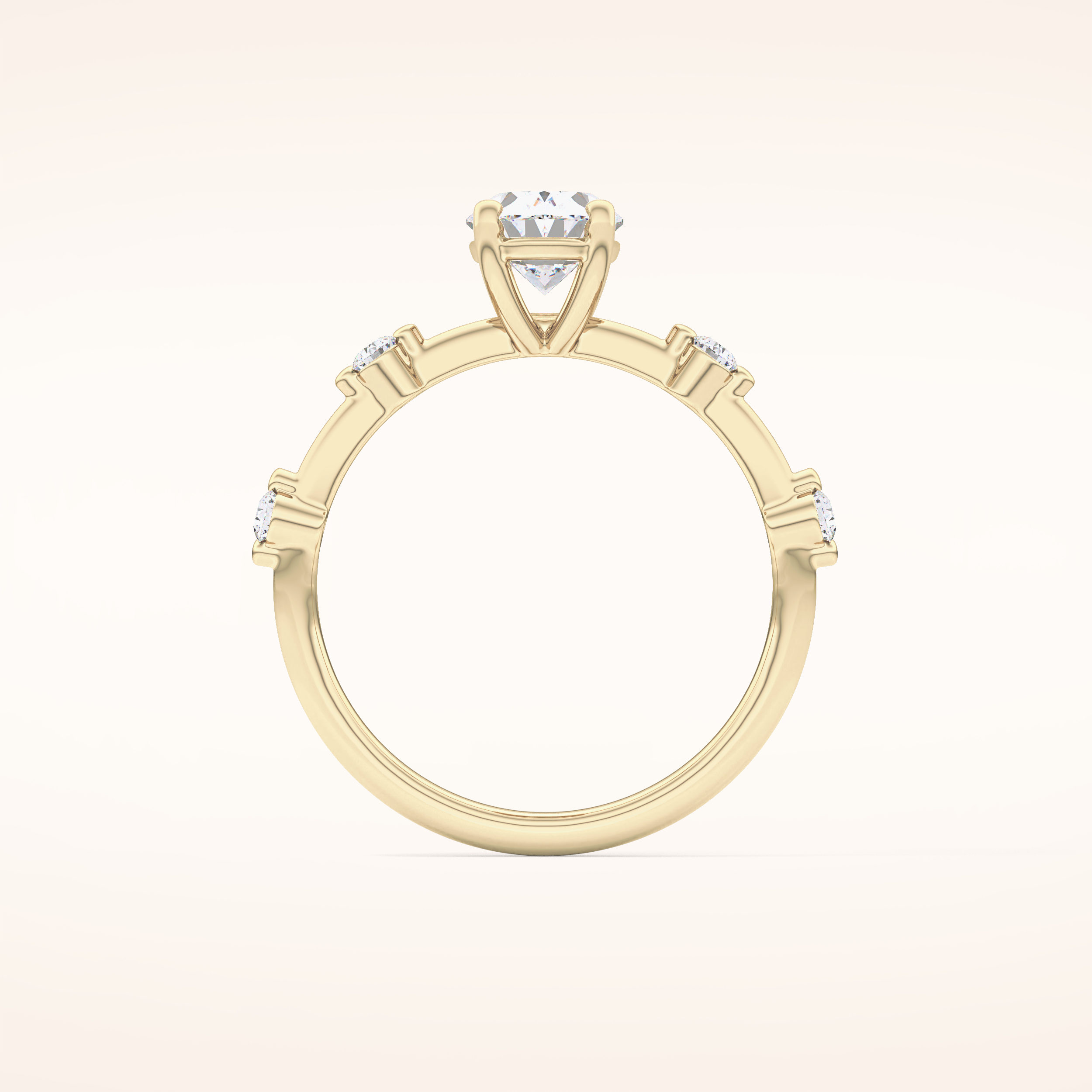 1 CT Oval Shaped Dainty Pave Moissanite Engagement Ring