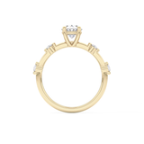 Oval Dainty Pave Lab Grown Diamond Engagement Ring