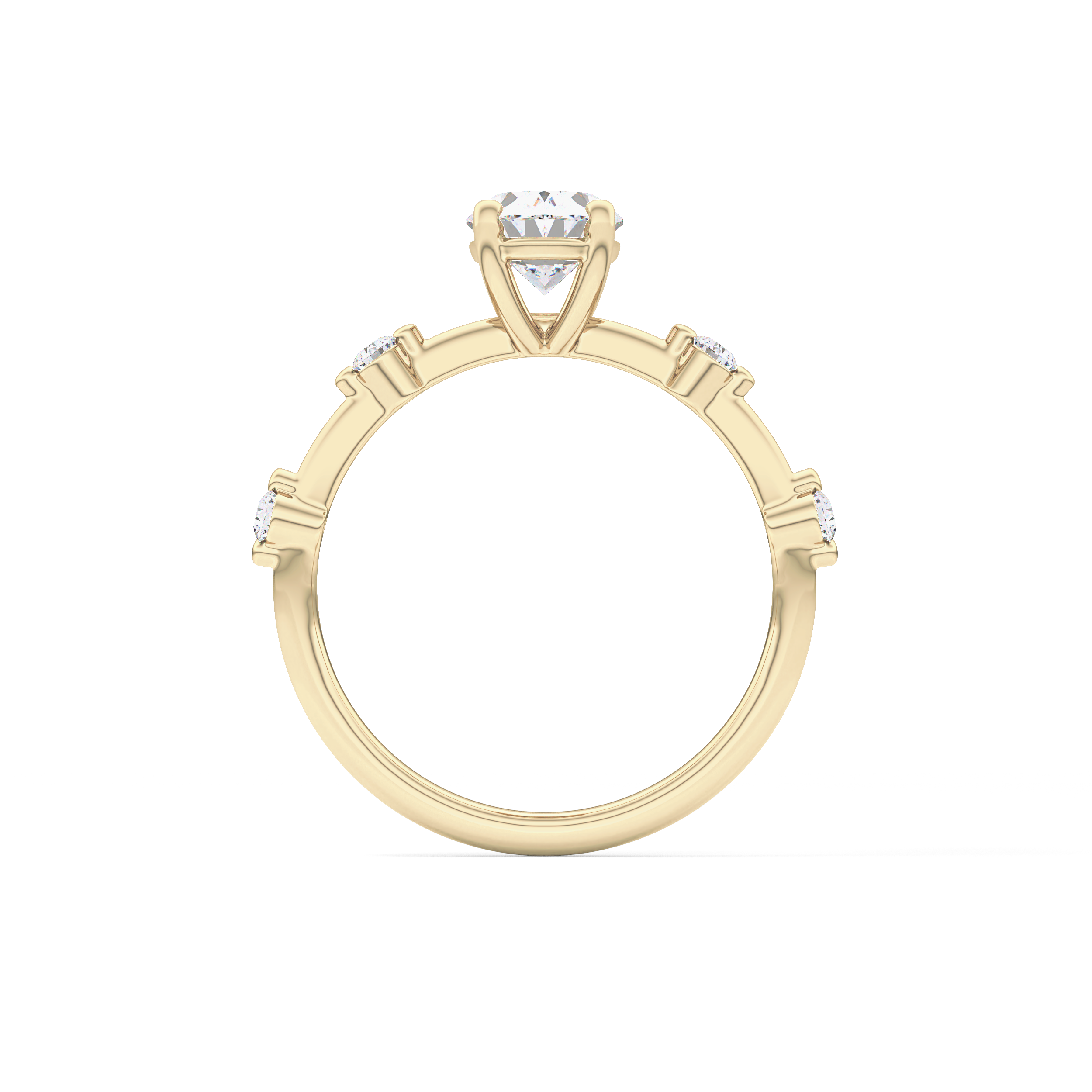 Oval Dainty Pave Lab Grown Diamond Engagement Ring