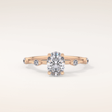 1 CT Oval Shaped Dainty Pave Moissanite Engagement Ring