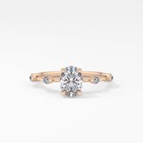 Oval Dainty Pave Lab Grown Diamond Engagement Ring