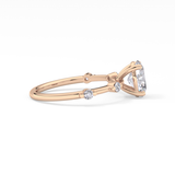 Oval Dainty Pave Lab Grown Diamond Engagement Ring