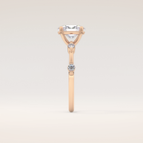 1 CT Oval Shaped Dainty Pave Moissanite Engagement Ring