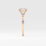 Oval Dainty Pave Lab Grown Diamond Engagement Ring