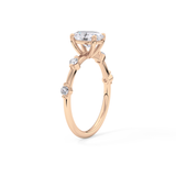 Oval Dainty Pave Lab Grown Diamond Engagement Ring