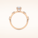 1 CT Oval Shaped Dainty Pave Moissanite Engagement Ring