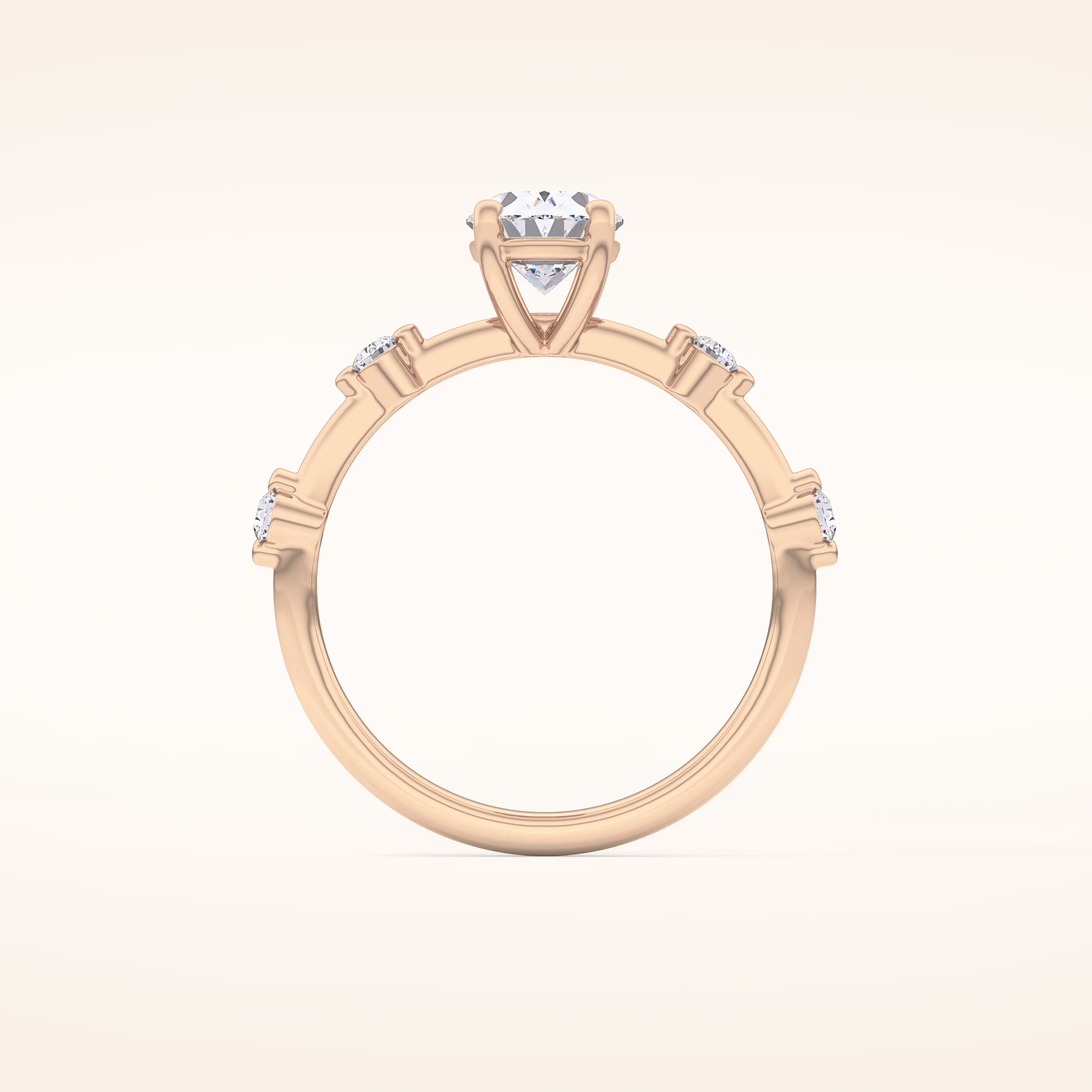 1 CT Oval Shaped Dainty Pave Moissanite Engagement Ring