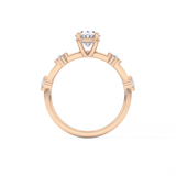 Oval Dainty Pave Lab Grown Diamond Engagement Ring