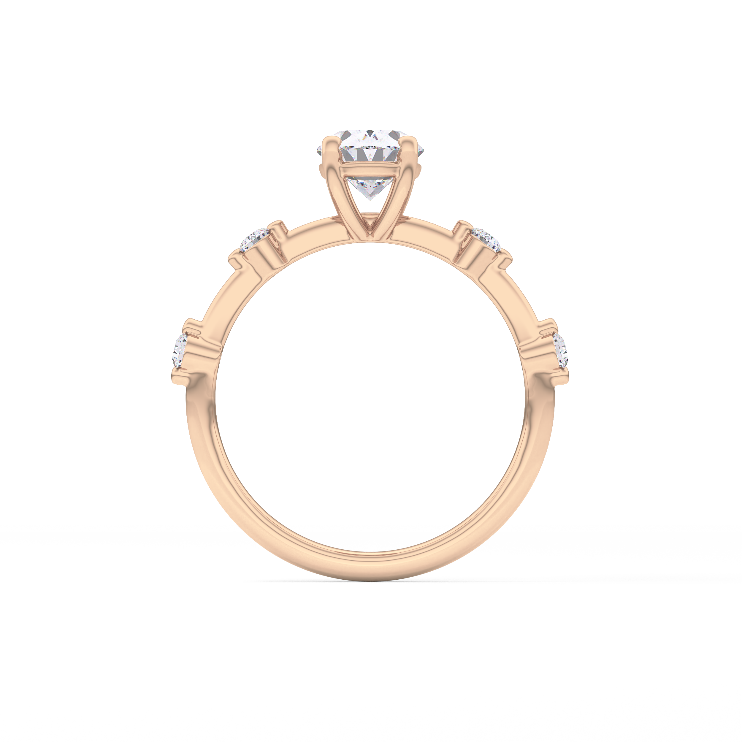Oval Dainty Pave Lab Grown Diamond Engagement Ring