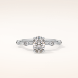 1 CT Oval Shaped Dainty Pave Moissanite Engagement Ring