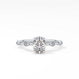 Oval Dainty Pave Lab Grown Diamond Engagement Ring