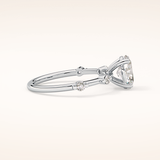 1 CT Oval Shaped Dainty Pave Moissanite Engagement Ring