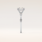 1 CT Oval Shaped Dainty Pave Moissanite Engagement Ring