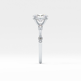 Oval Dainty Pave Lab Grown Diamond Engagement Ring