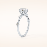 1 CT Oval Shaped Dainty Pave Moissanite Engagement Ring