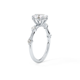 Oval Dainty Pave Lab Grown Diamond Engagement Ring