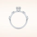 1 CT Oval Shaped Dainty Pave Moissanite Engagement Ring