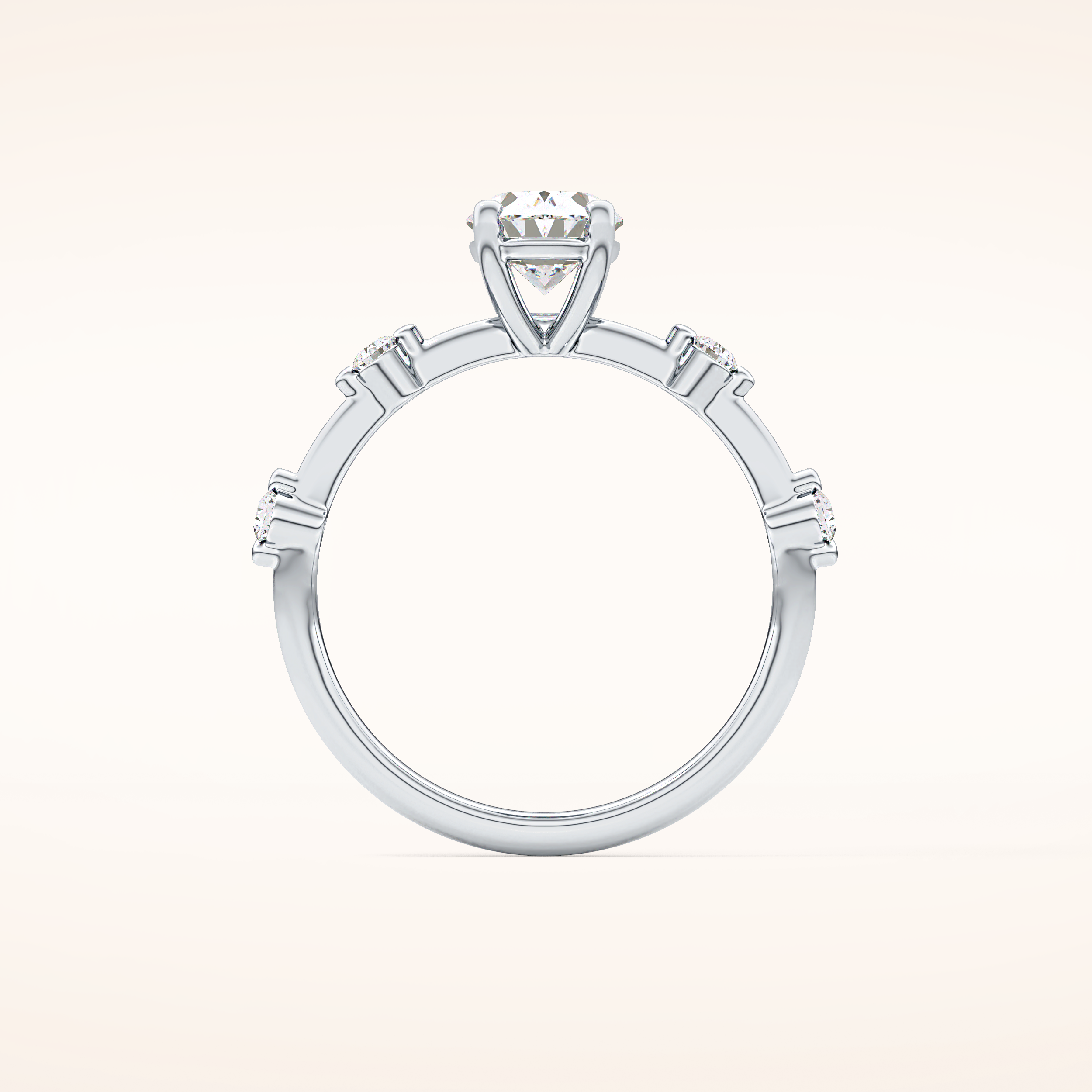 1 CT Oval Shaped Dainty Pave Moissanite Engagement Ring
