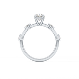 Oval Dainty Pave Lab Grown Diamond Engagement Ring
