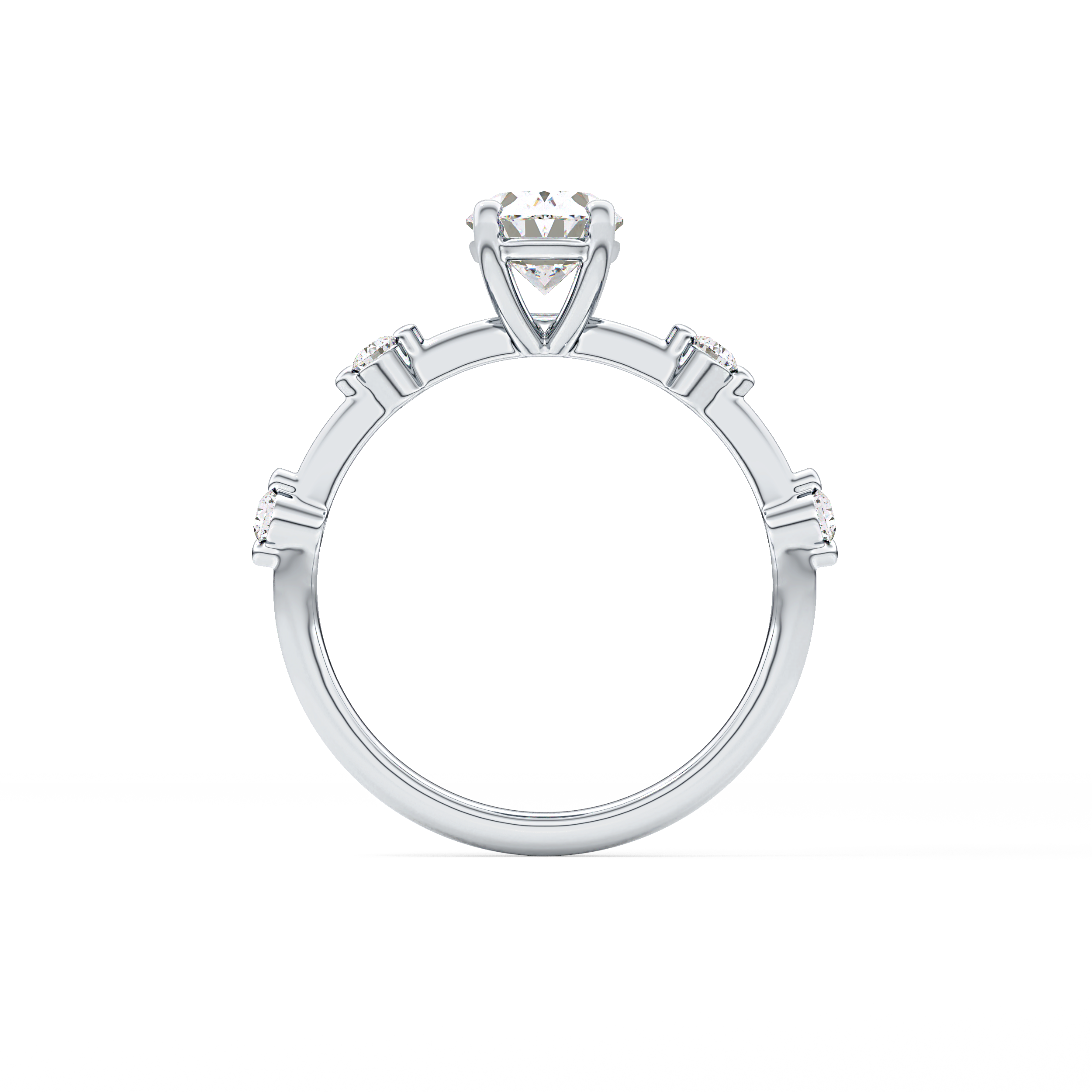 Oval Dainty Pave Lab Grown Diamond Engagement Ring