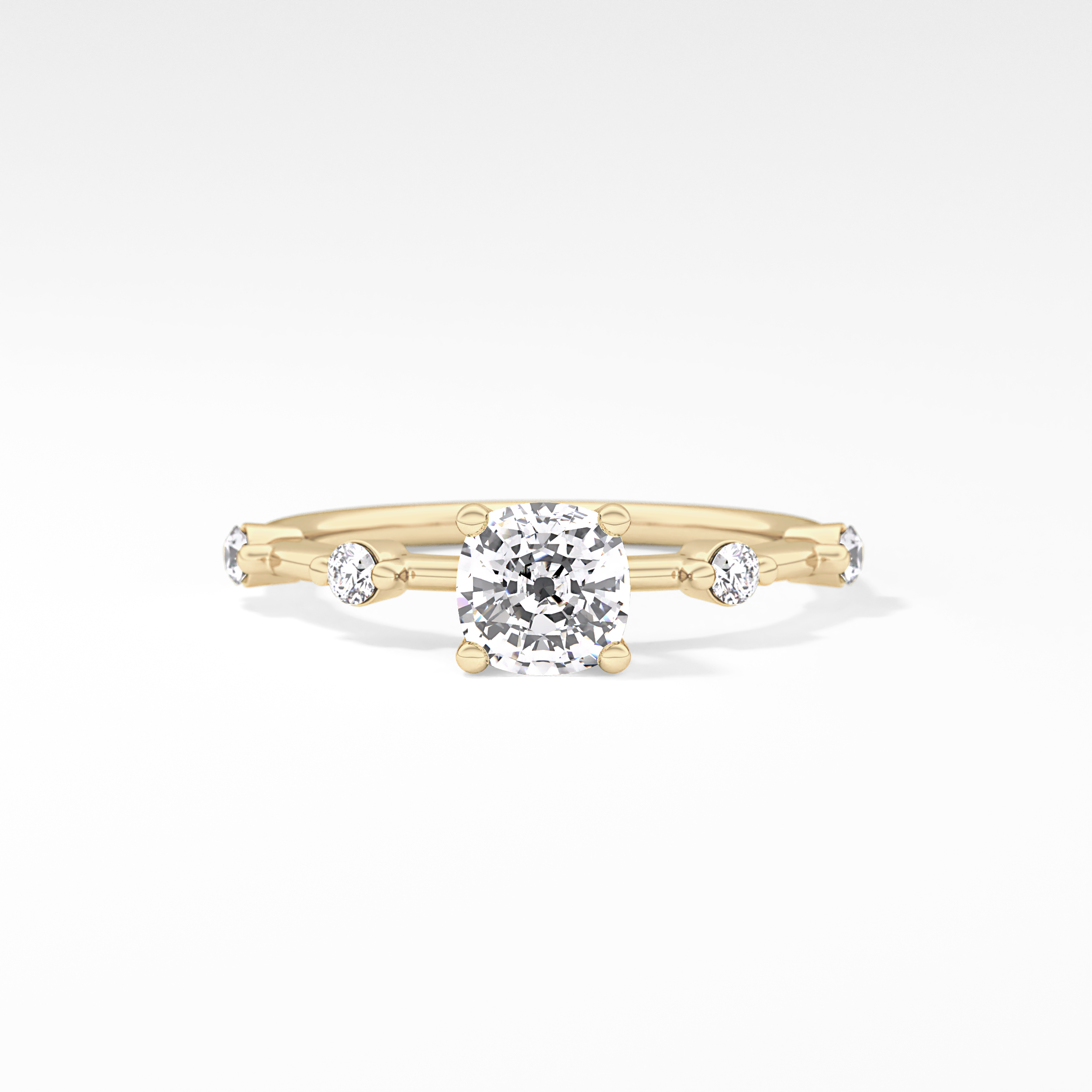 Cushion Dainty Lab Grown Diamond Engagement Ring