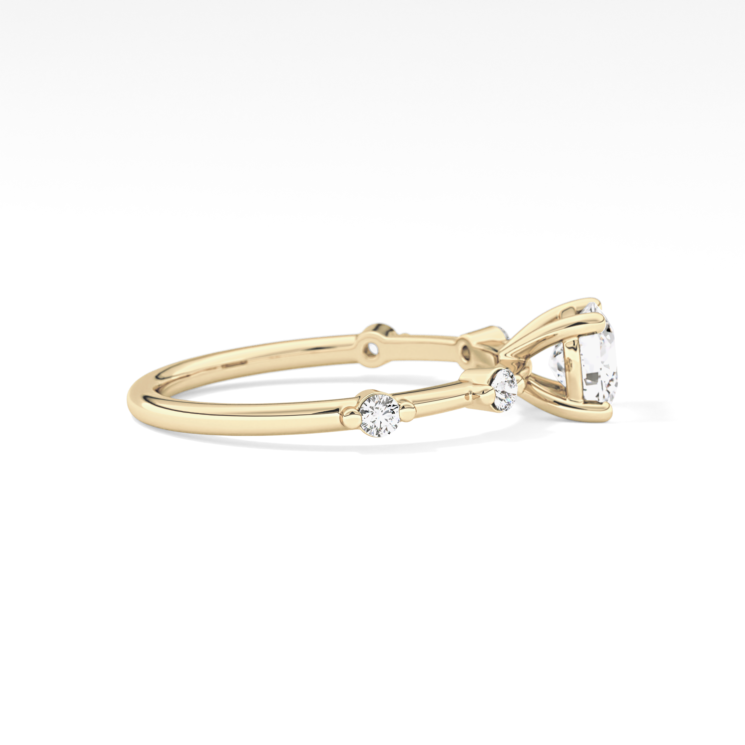 Cushion Dainty Lab Grown Diamond Engagement Ring