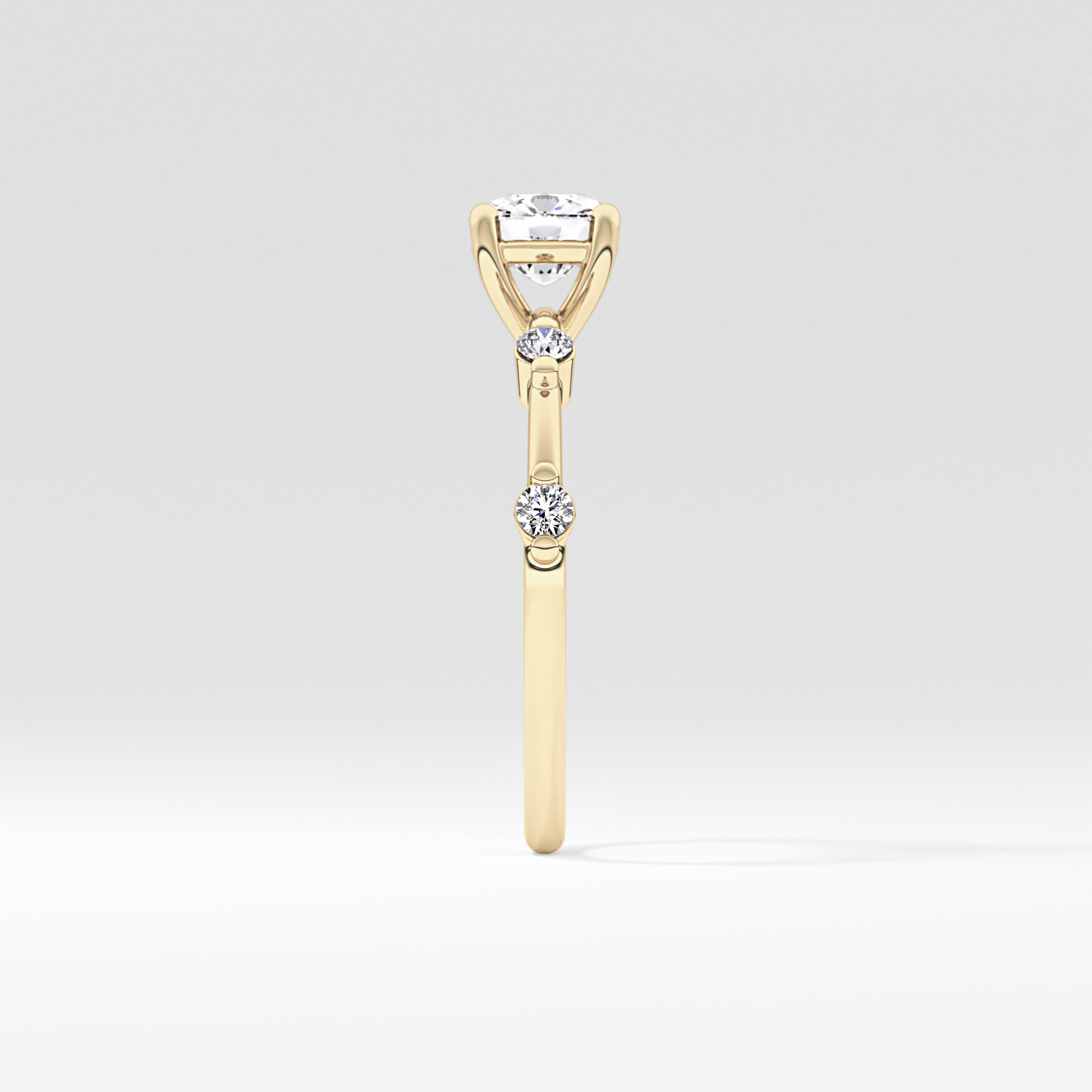 Cushion Dainty Lab Grown Diamond Engagement Ring