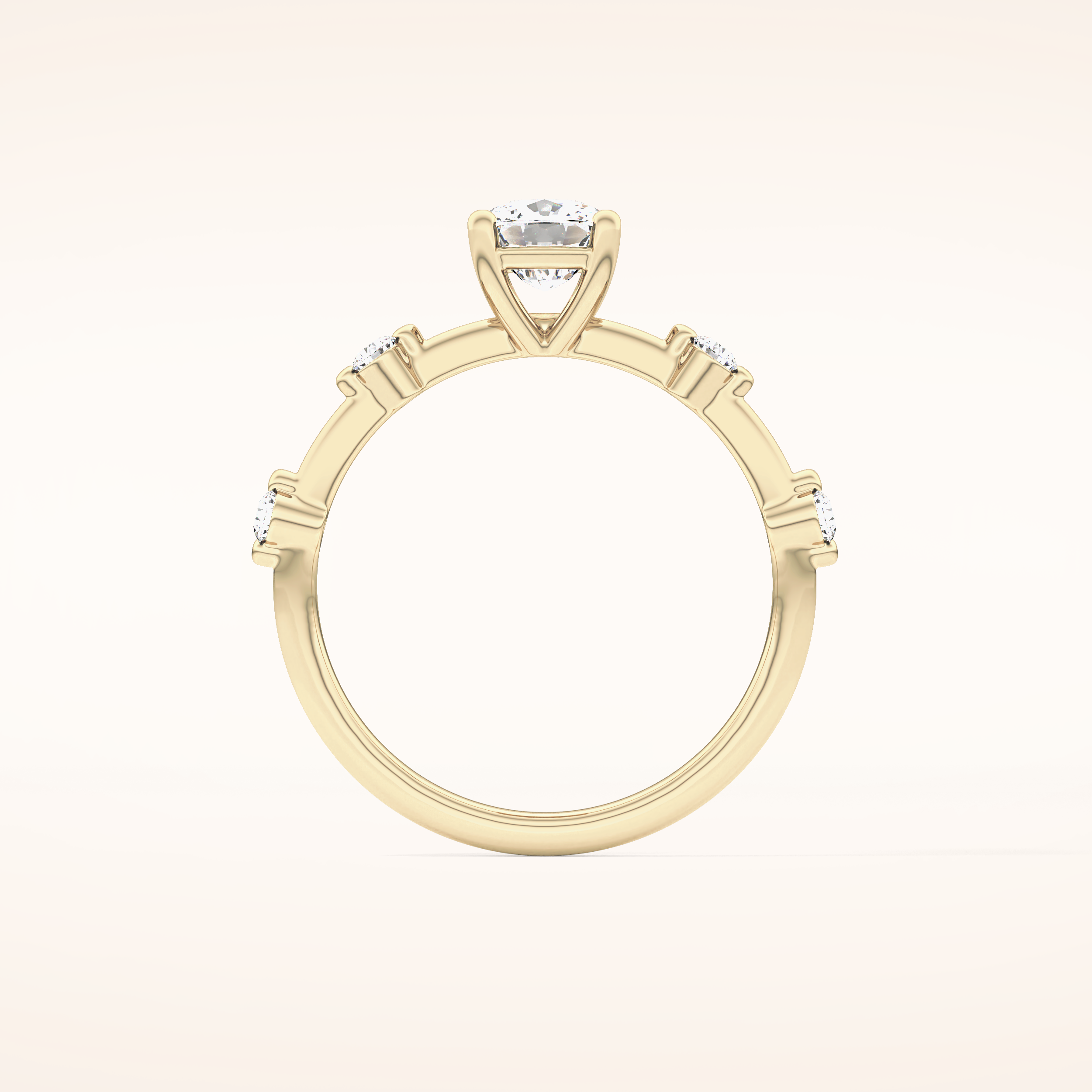 1.04 CT Cushion Shaped Dainty Pave Moissanite Engagement Ring