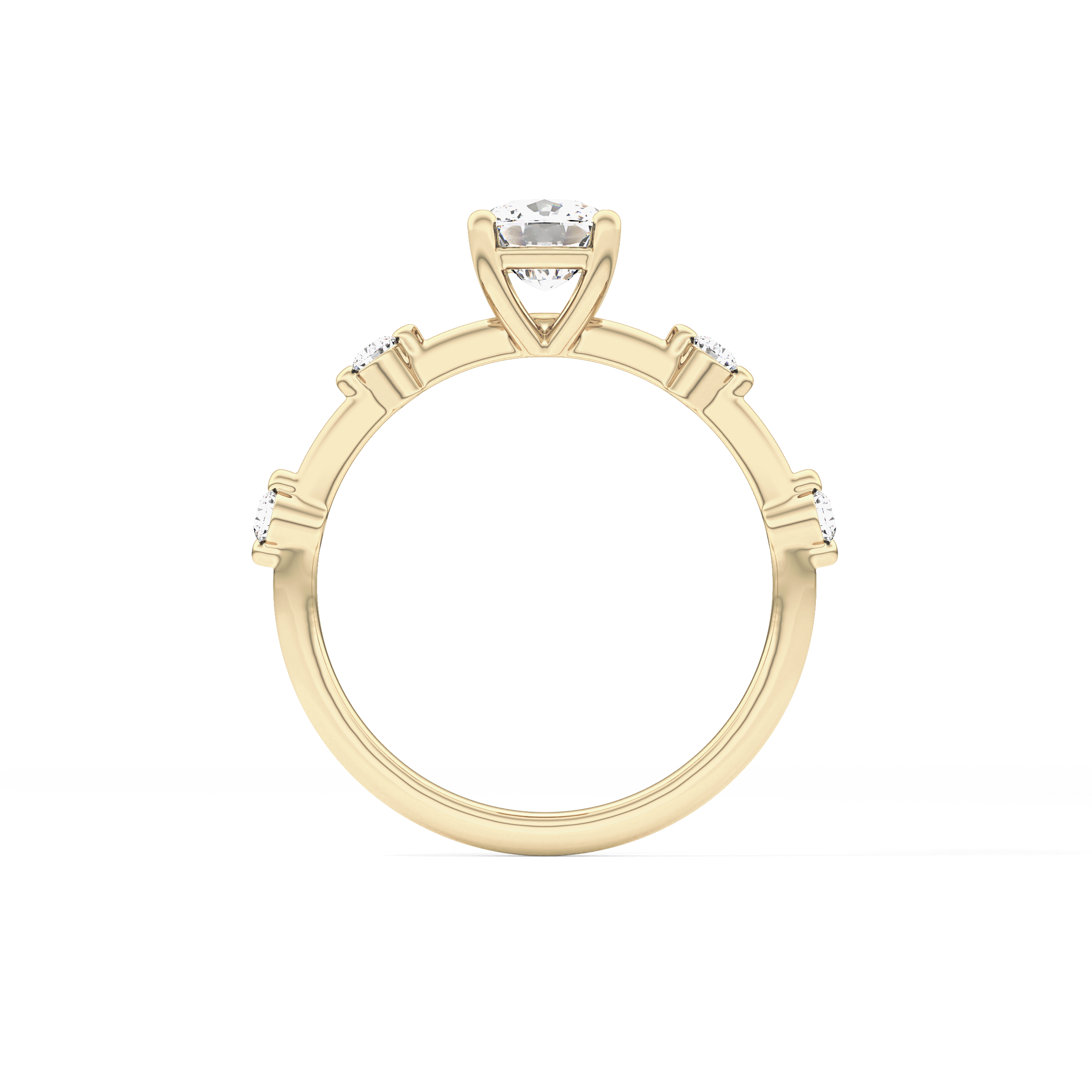 Cushion Dainty Lab Grown Diamond Engagement Ring