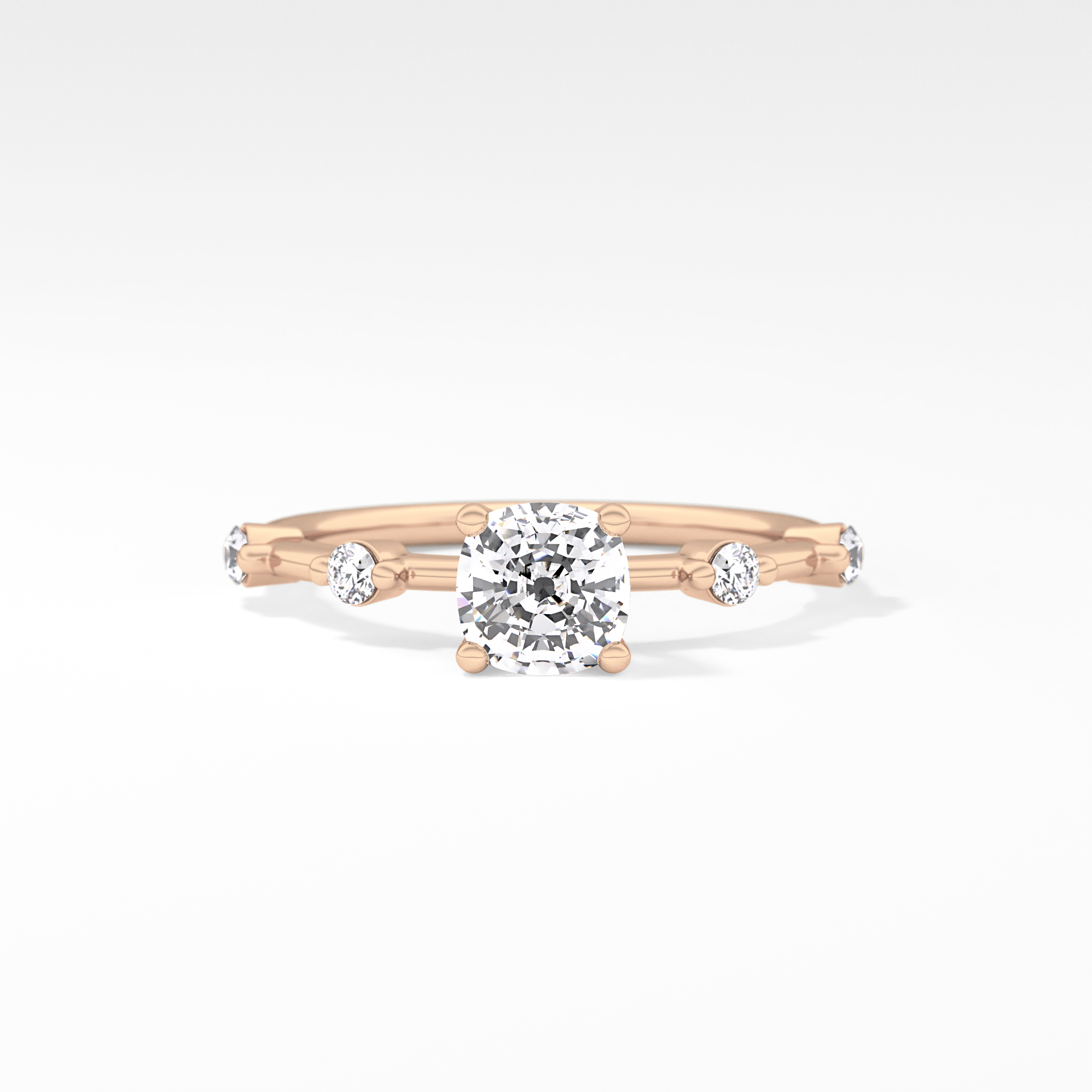 Cushion Dainty Lab Grown Diamond Engagement Ring