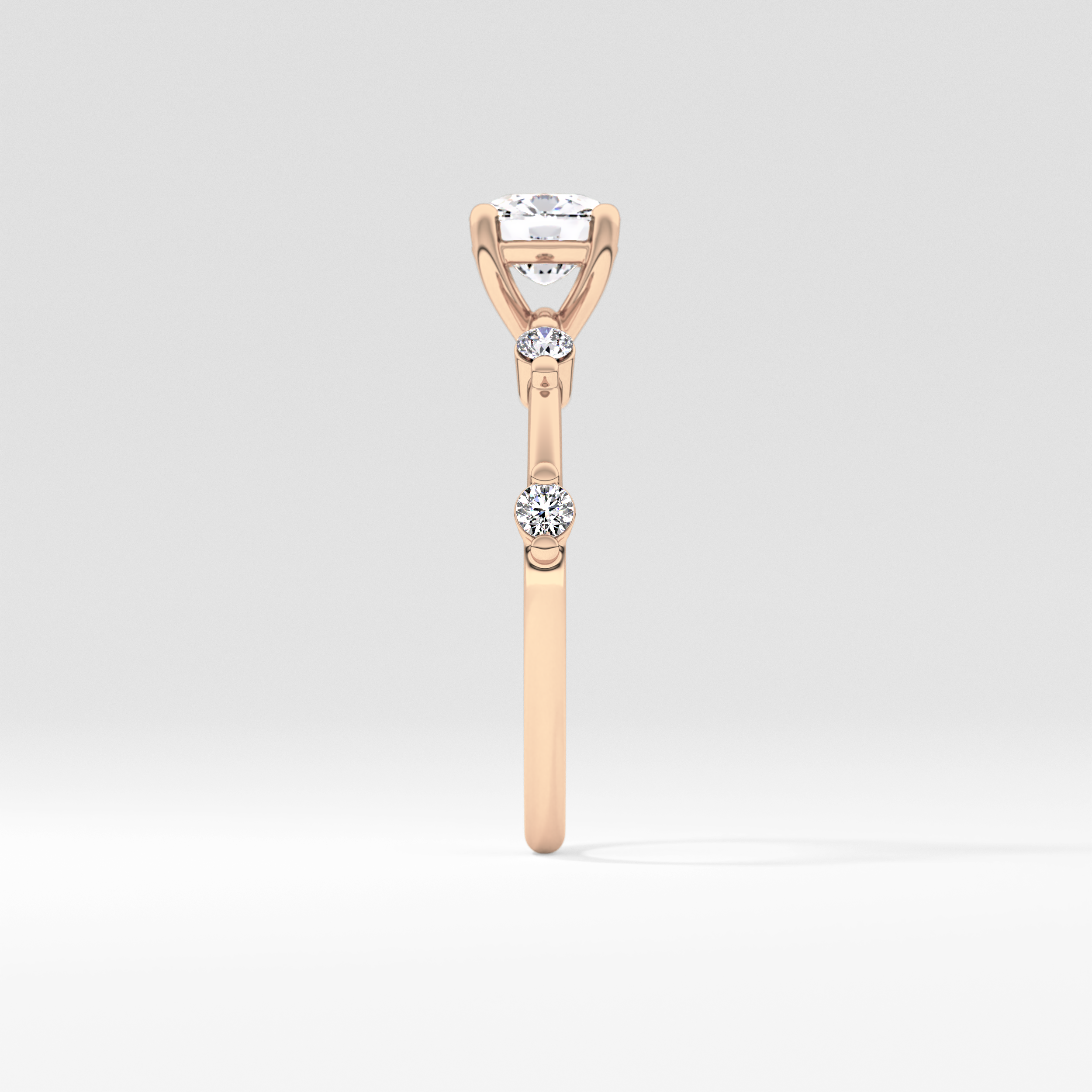 Cushion Dainty Lab Grown Diamond Engagement Ring