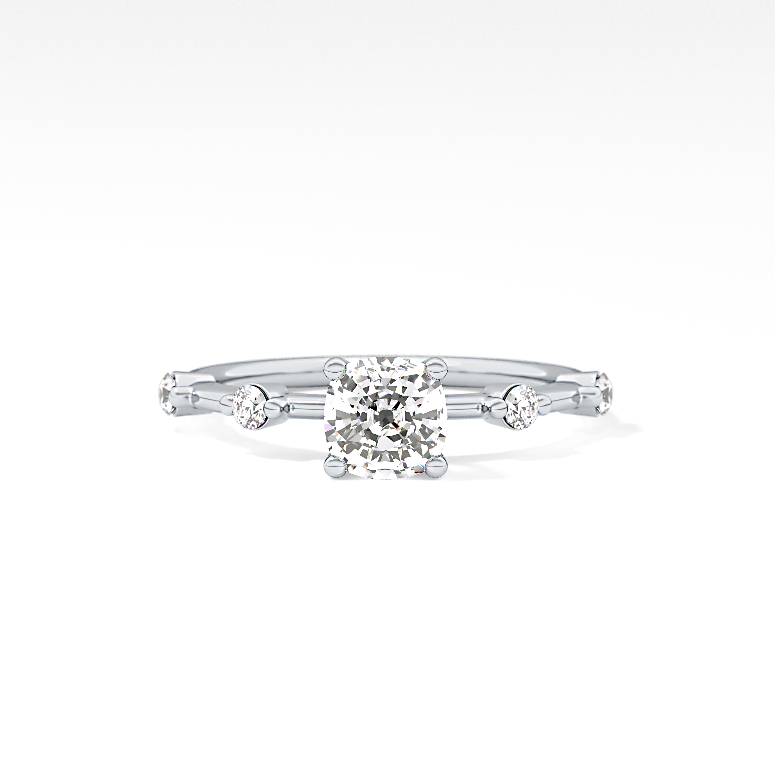 Cushion Dainty Lab Grown Diamond Engagement Ring