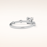 1.04 CT Cushion Shaped Dainty Pave Moissanite Engagement Ring