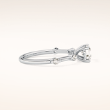 1.04 CT Cushion Shaped Dainty Pave Moissanite Engagement Ring