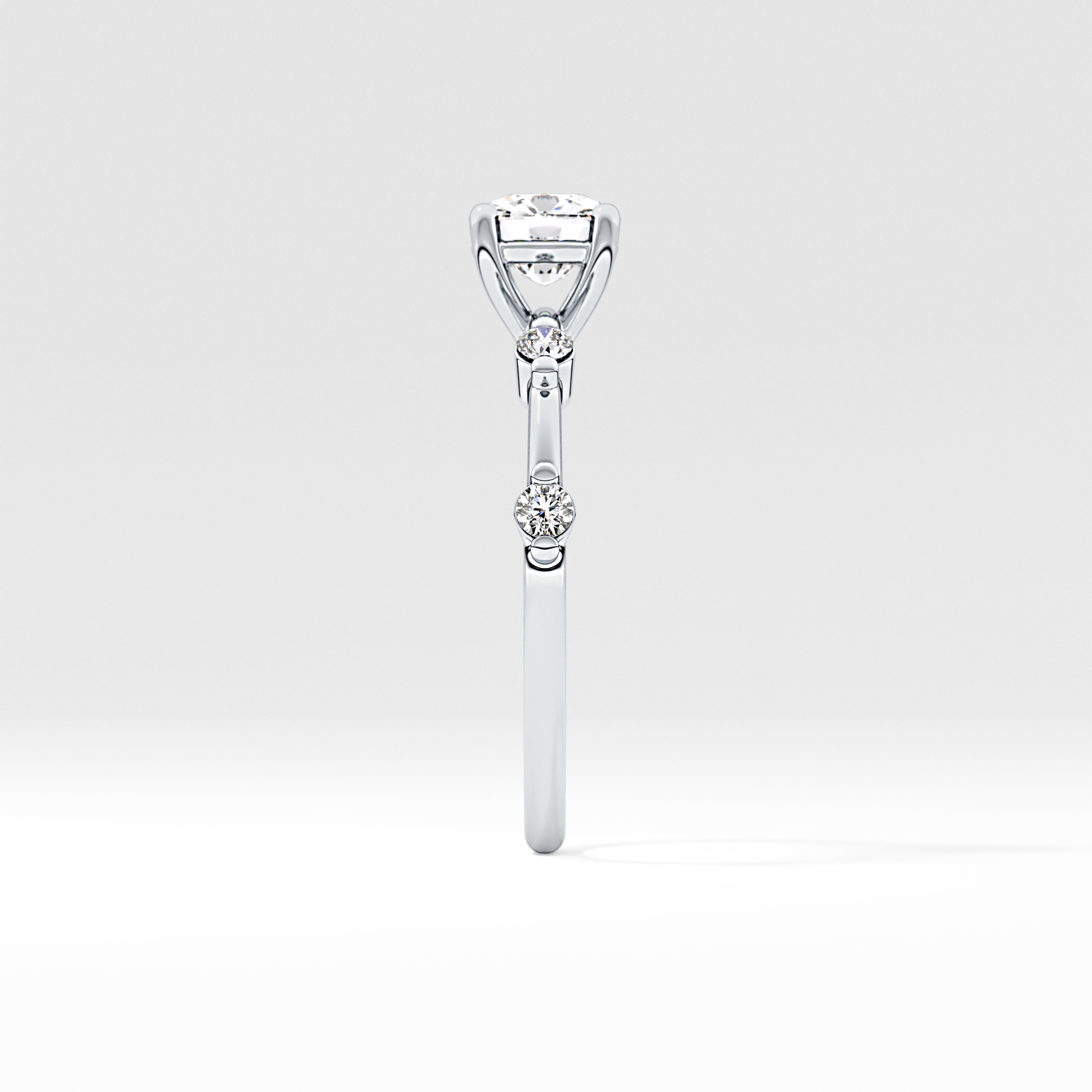 Cushion Dainty Lab Grown Diamond Engagement Ring
